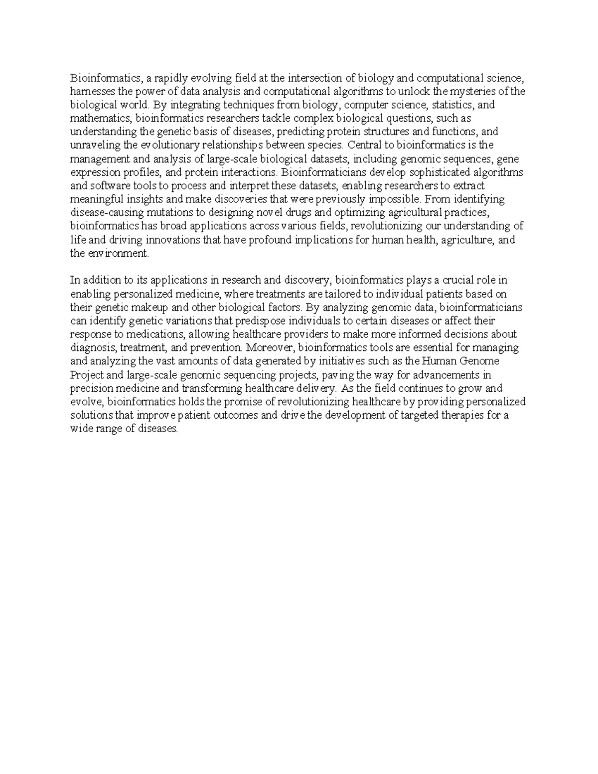 B41235176890 Bioinformatics: Unlocking Biology Through Data Analysis ...