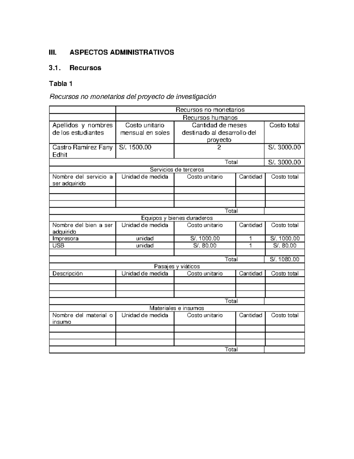 EJM Capítulo III - Aspectos Administrativos del Proyecto de Investigación - Document Preview