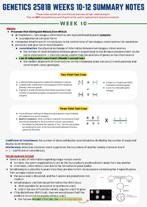 Test 3 Summary Notes - Forward Genetics Forward Genetics: phenotype to ...