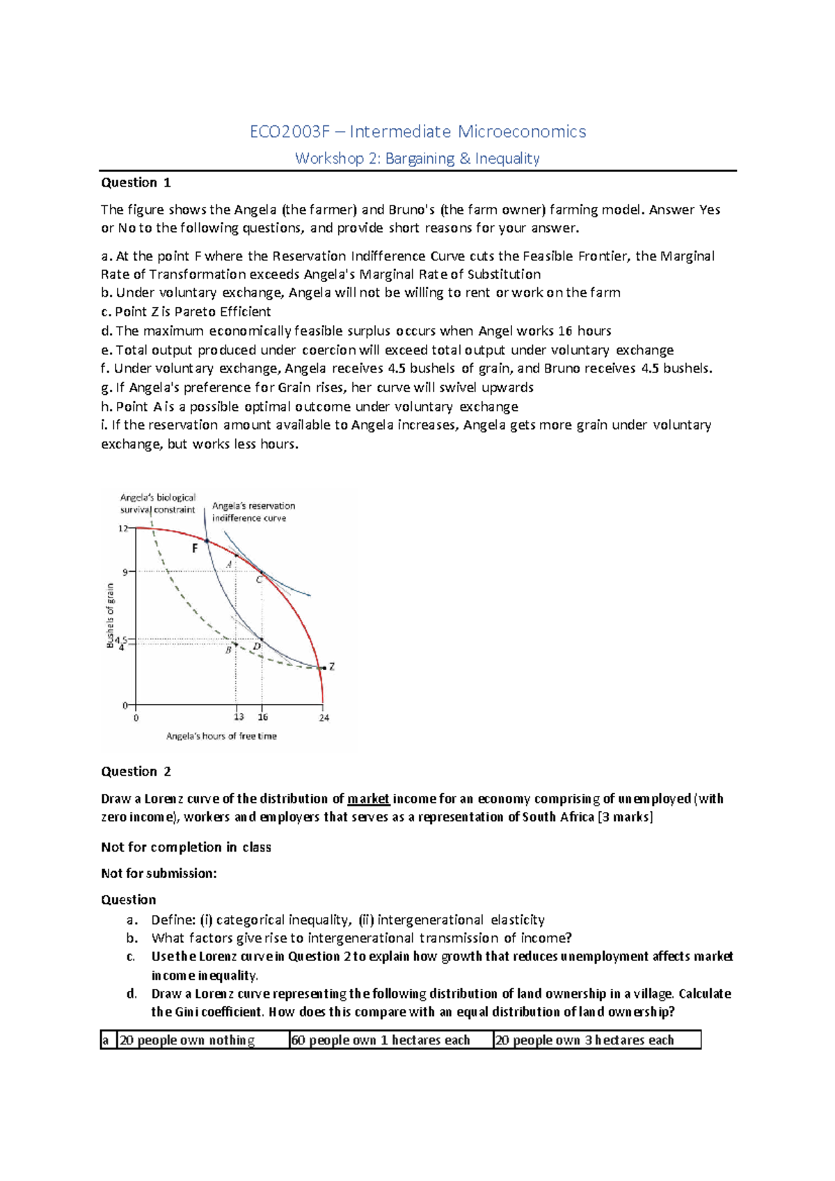 ECO2003F Intermediate Microeconomics Workshop 2: Bargaining Inequality ...