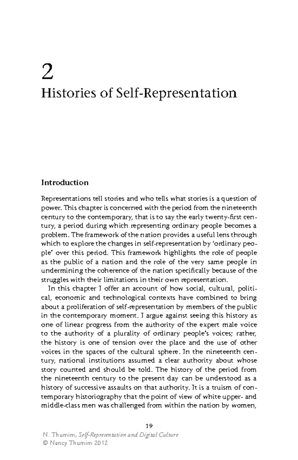 Histories of Representation: Ordinary People in Cultural Narratives (2 ...