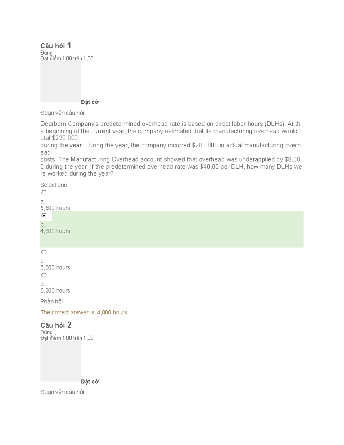 TRAC Nghiem KTQT Quiz: Predetermined Overhead Rate Questions - Studocu