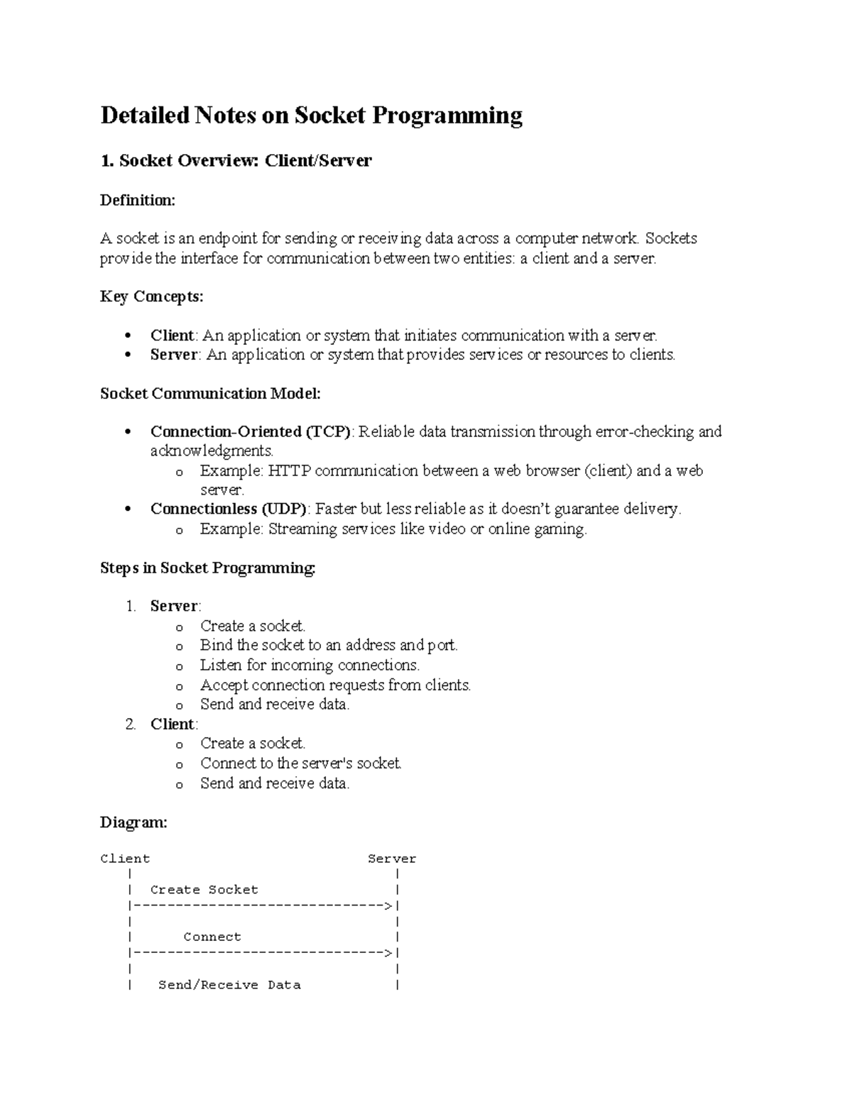 Socket Programming Overview: Key Concepts & Practical Steps - Studocu