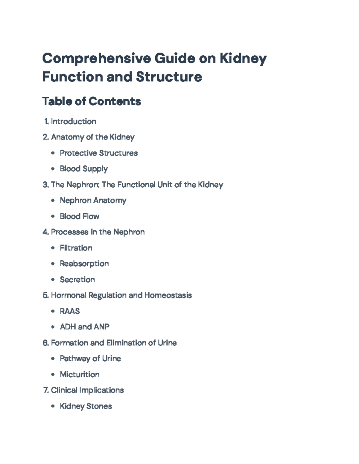 Comprehensive Guide on Kidney Function, Structure, and Homeostasis ...