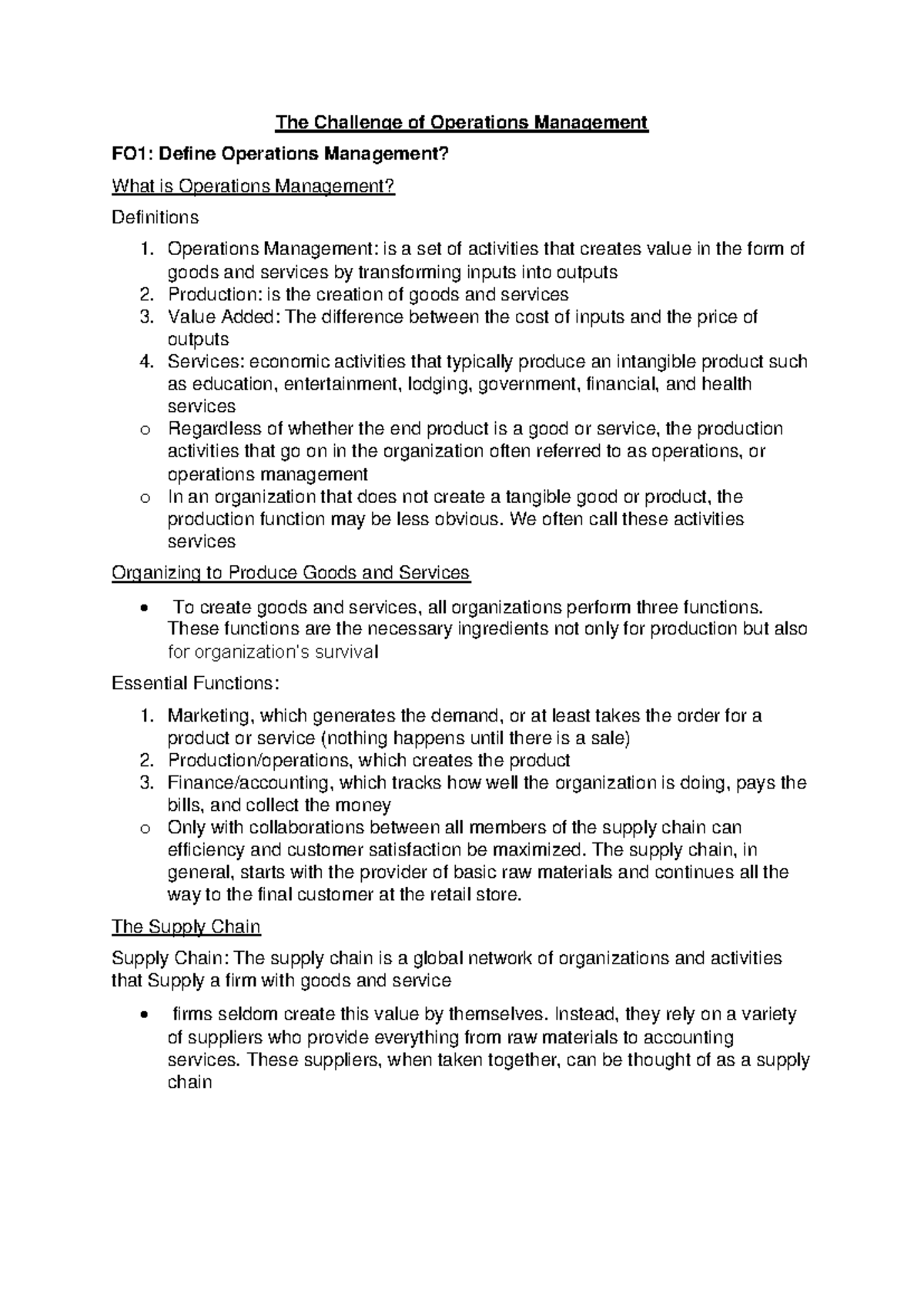 GMS401 Module 1 - Chanllenges of Operations Management - The Challenge ...