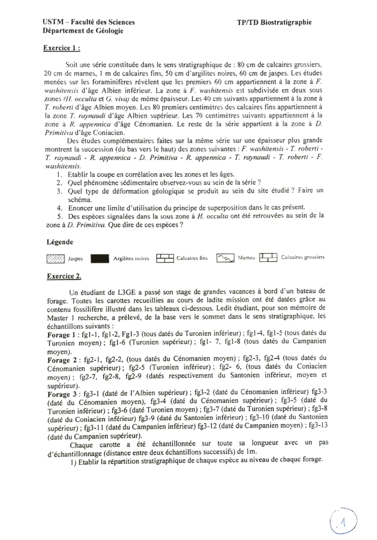 TD BIO- Strat - preparation de controle et d'examen - USTM Faculté des ...