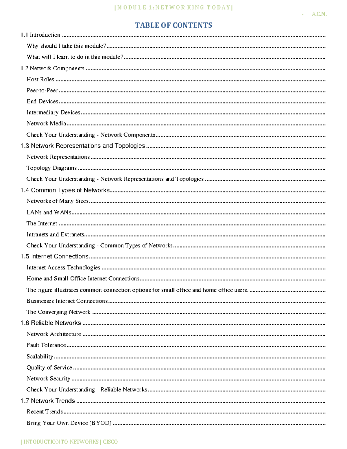 Module 1: Understanding Networking Today in Courses 101 and 102 - Studocu