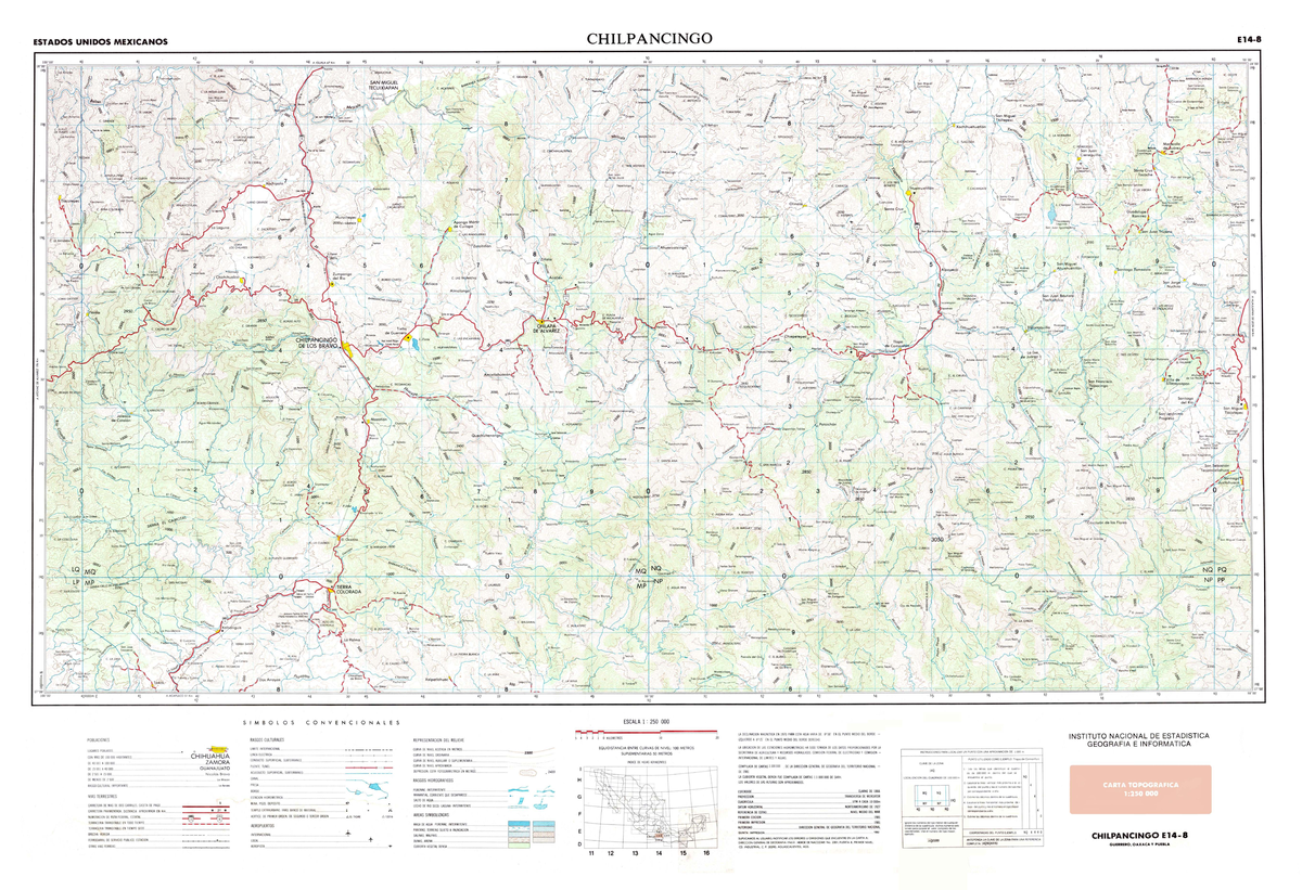702825673178 - carta topografica de chilpancingo guerrero - Topografía