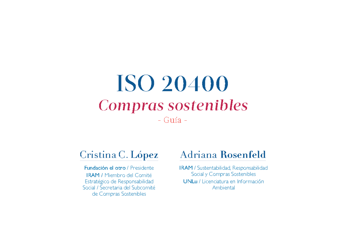 Guía de Compras Sostenibles según ISO 20400 - AAA - Studocu