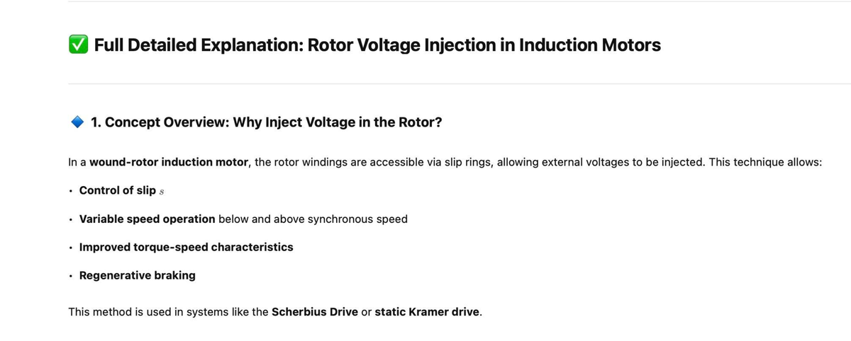 Detailed Analysis of Rotor Voltage Injection in Induction Motors (IM1 ...