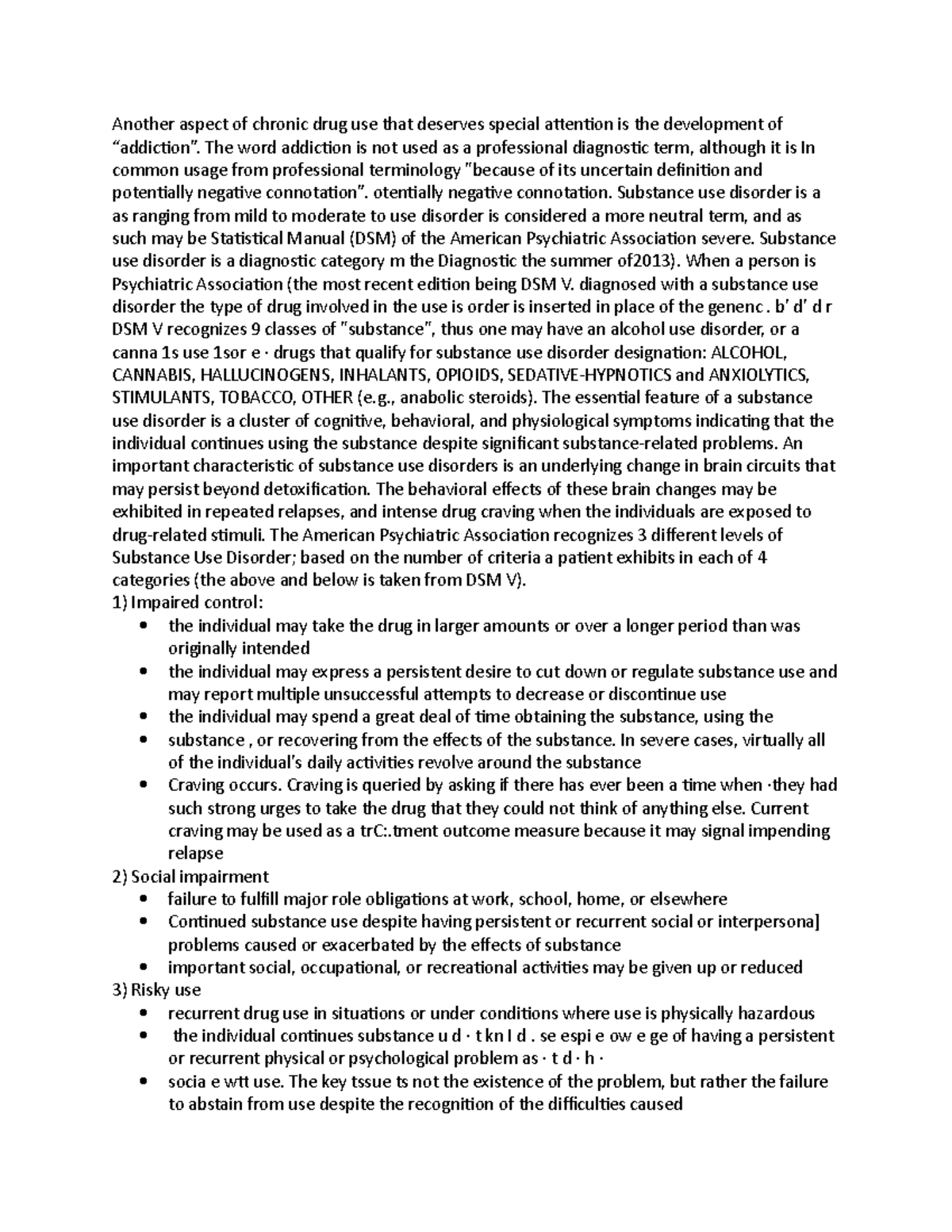 Psych 2020 Quiz 2 - Lecture Notes on Addiction & Substance Use ...
