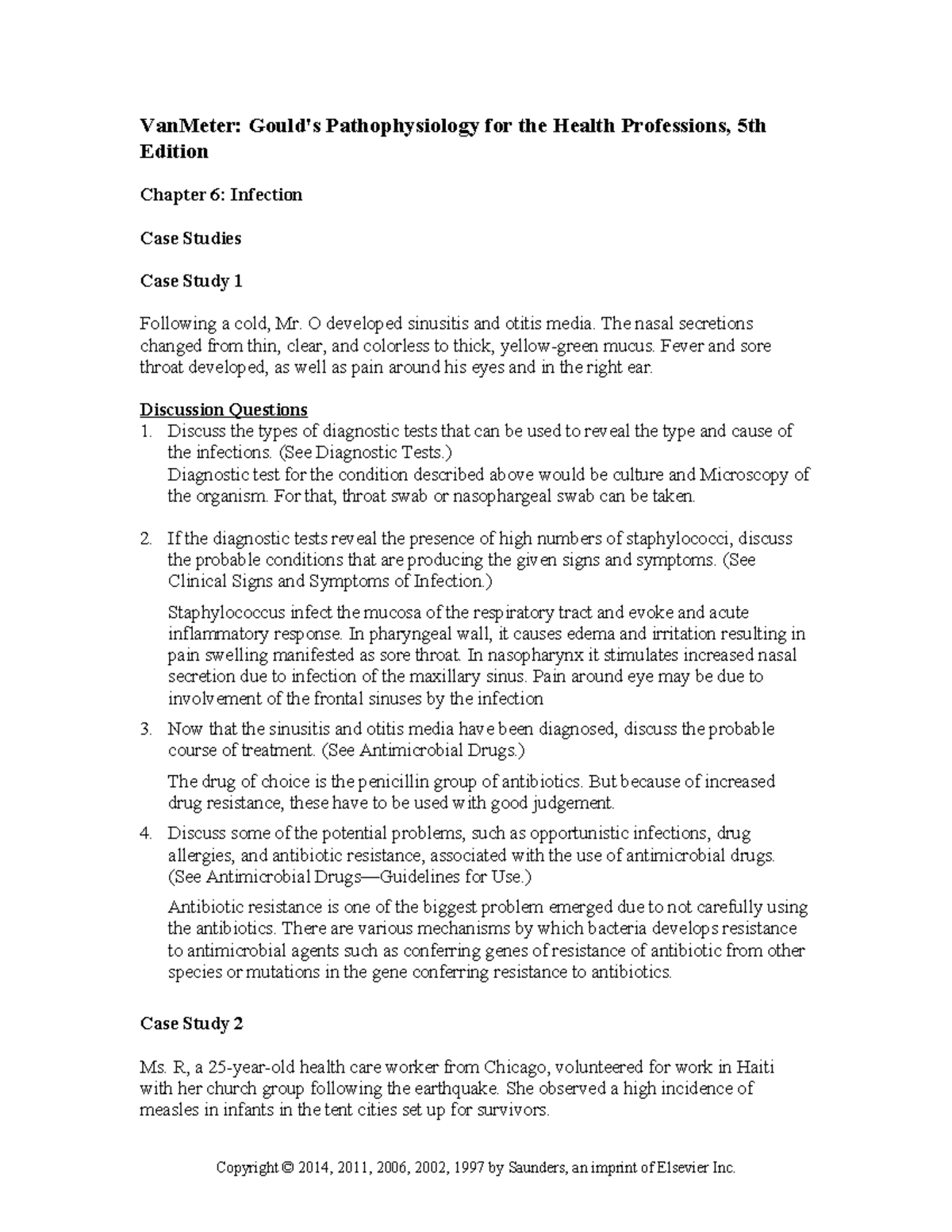 Case Study: Infection & Measles - Chapter 6 (Pathophysiology) - Studocu