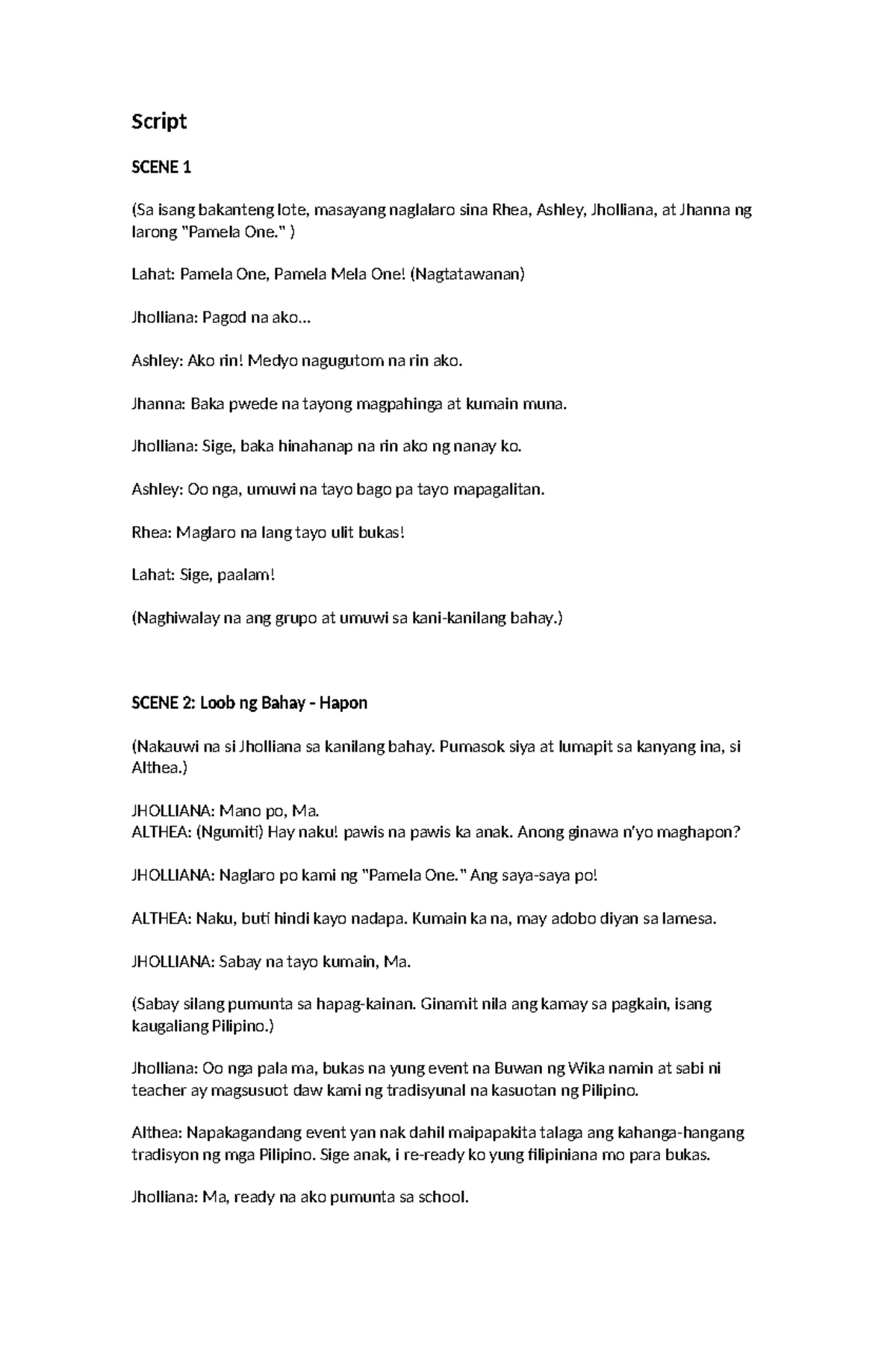 Emcee Script for Hunob National High School Intramurals 2024 - Studocu