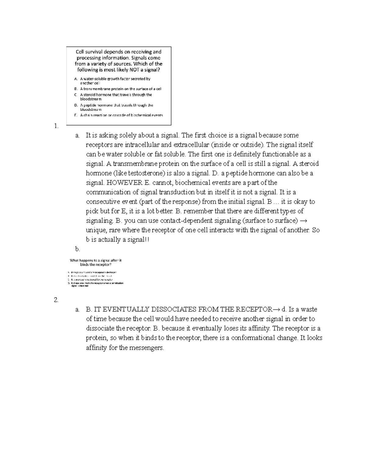 LS 7C Midterm Study Guide: Signal Transduction and Receptor Functions ...