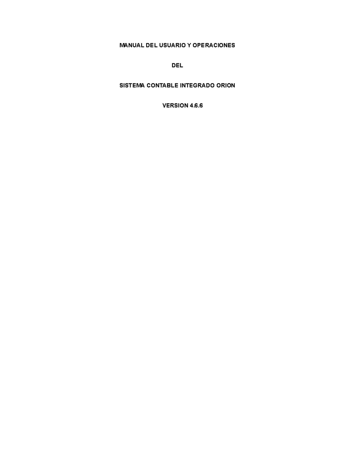 Manual de Usuario del Sistema Contable Integrado Orion 4.6 - Document Preview