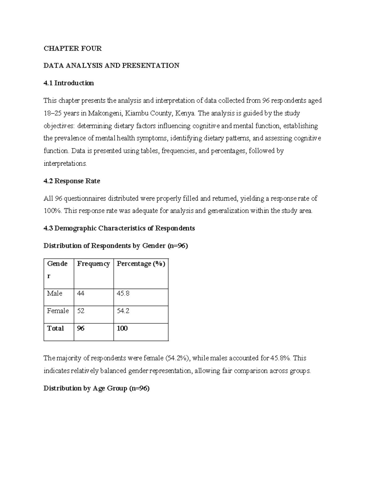 CHAPTER 4 NOSIM - DATA ANALYSIS AND PRESENTATION OF FINDINGS - Studocu