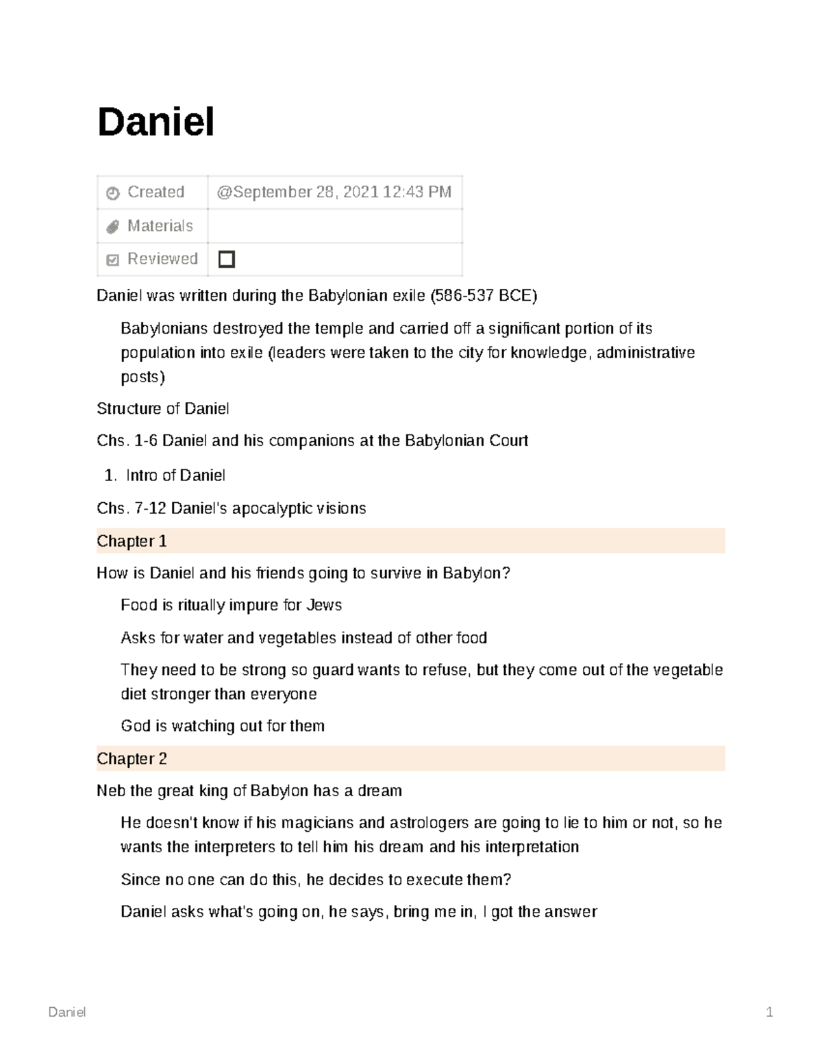 Daniel - Prof. Sander - Daniel 1 Daniel Created Materials Reviewed ...