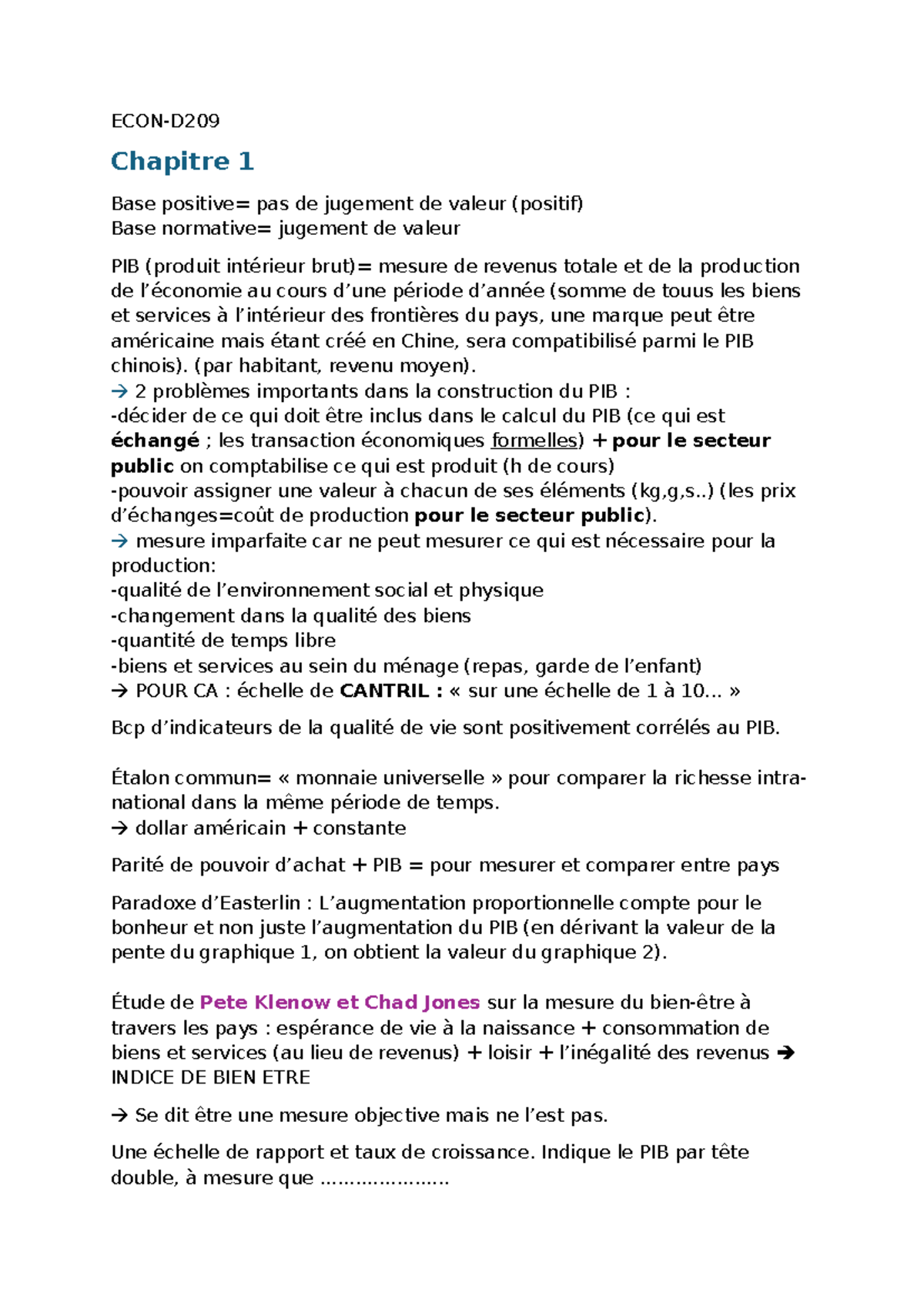 ECON209 - Chapitre 1 : Analyse du PIB et de la Croissance Économique ...