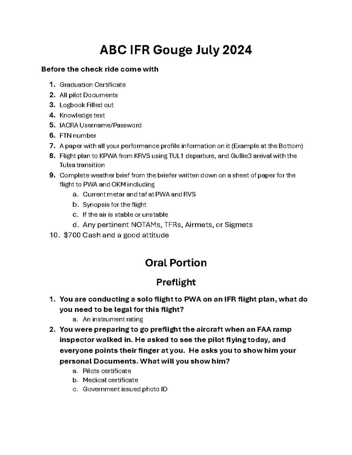 ABC IFR Check Ride Preparation Guide - July 2024 - ABC IFR Gouge July ...