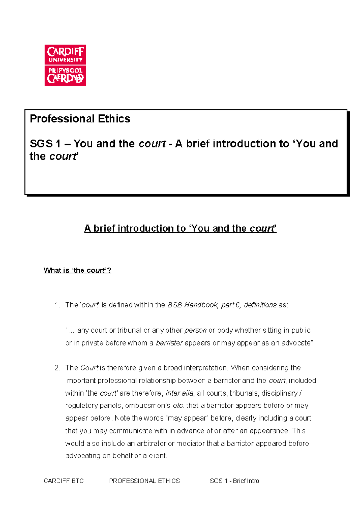 2. A brief introduction to 'You and the court' - A brief introduction ...