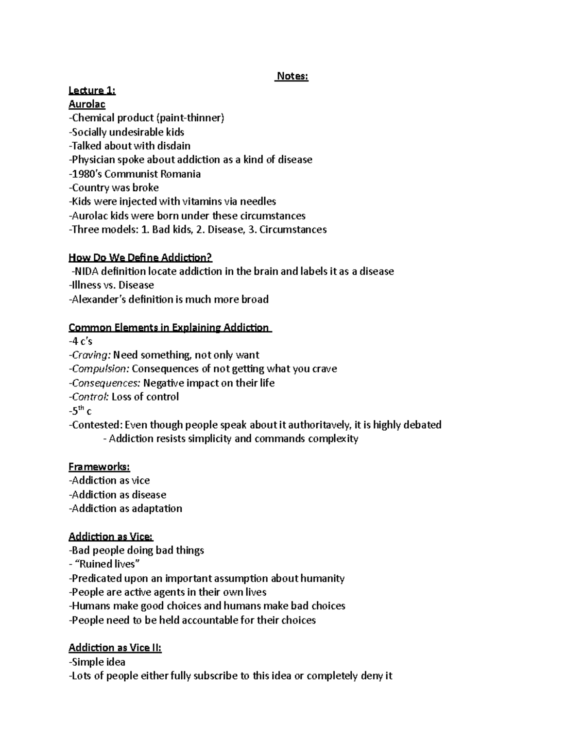Notes 1 - MATTHEW SAVELLI - Notes: Lecture 1: Aurolac -Chemical product ...