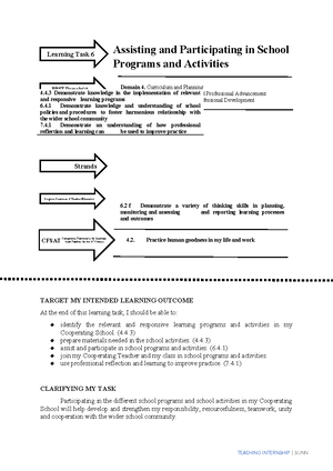 Learning Task 7: Assessment Strategies for Teacher Education (PPST ...