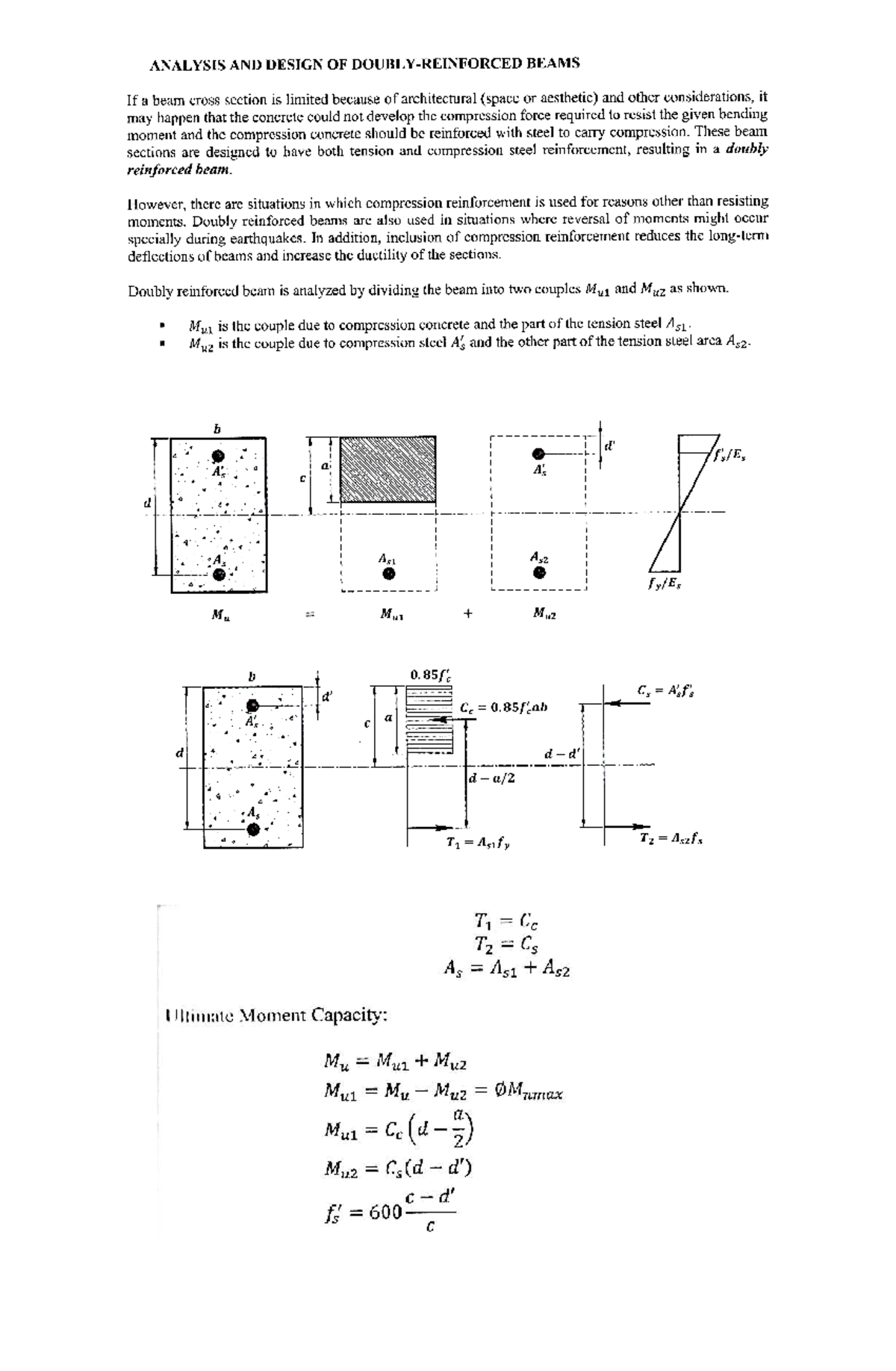 2 RC Beam Design Notes - NSCP 2015 Analysis and Calculations - Studocu