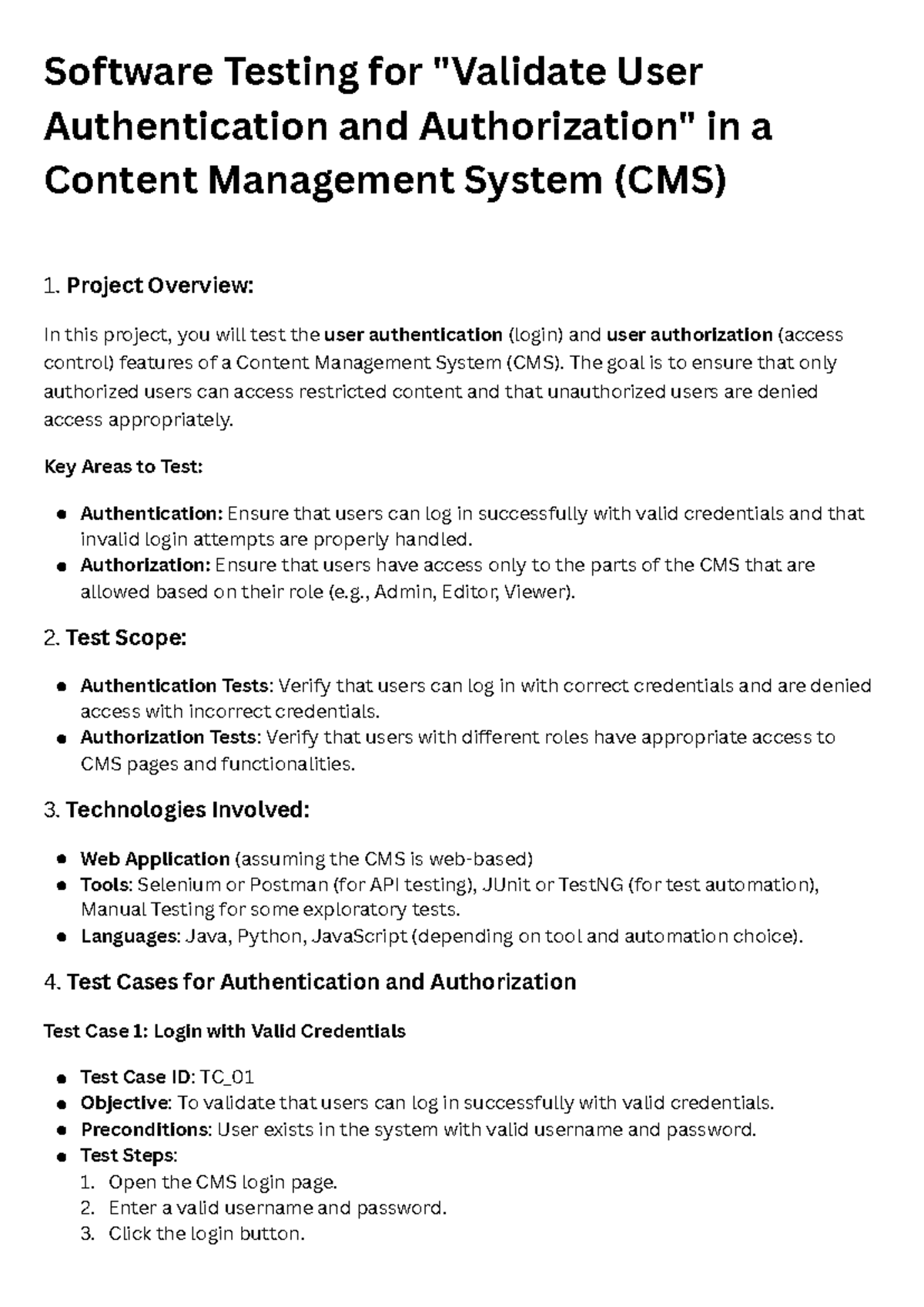 Software Testing for Validate User Authentication and Authorization in ...