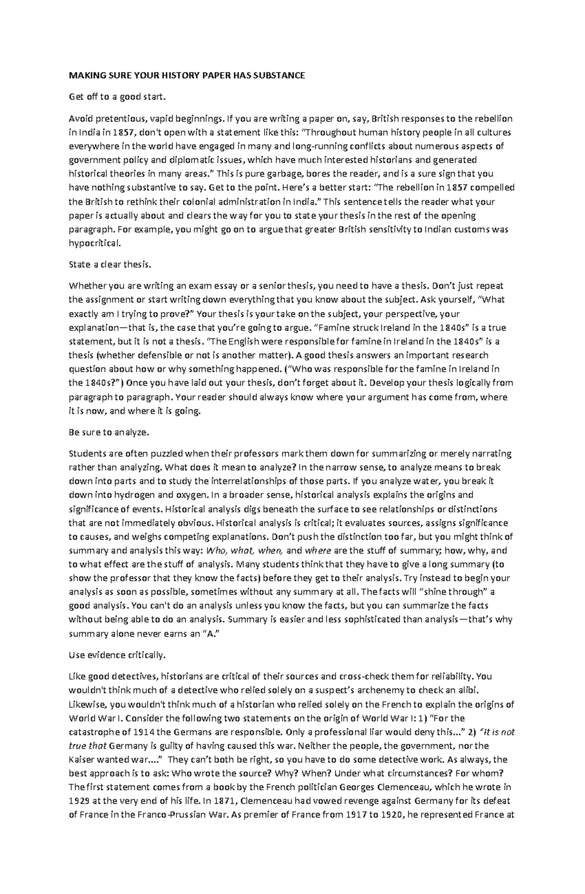 Creating a Substantial Local History Paper: Essential Tips - Studocu