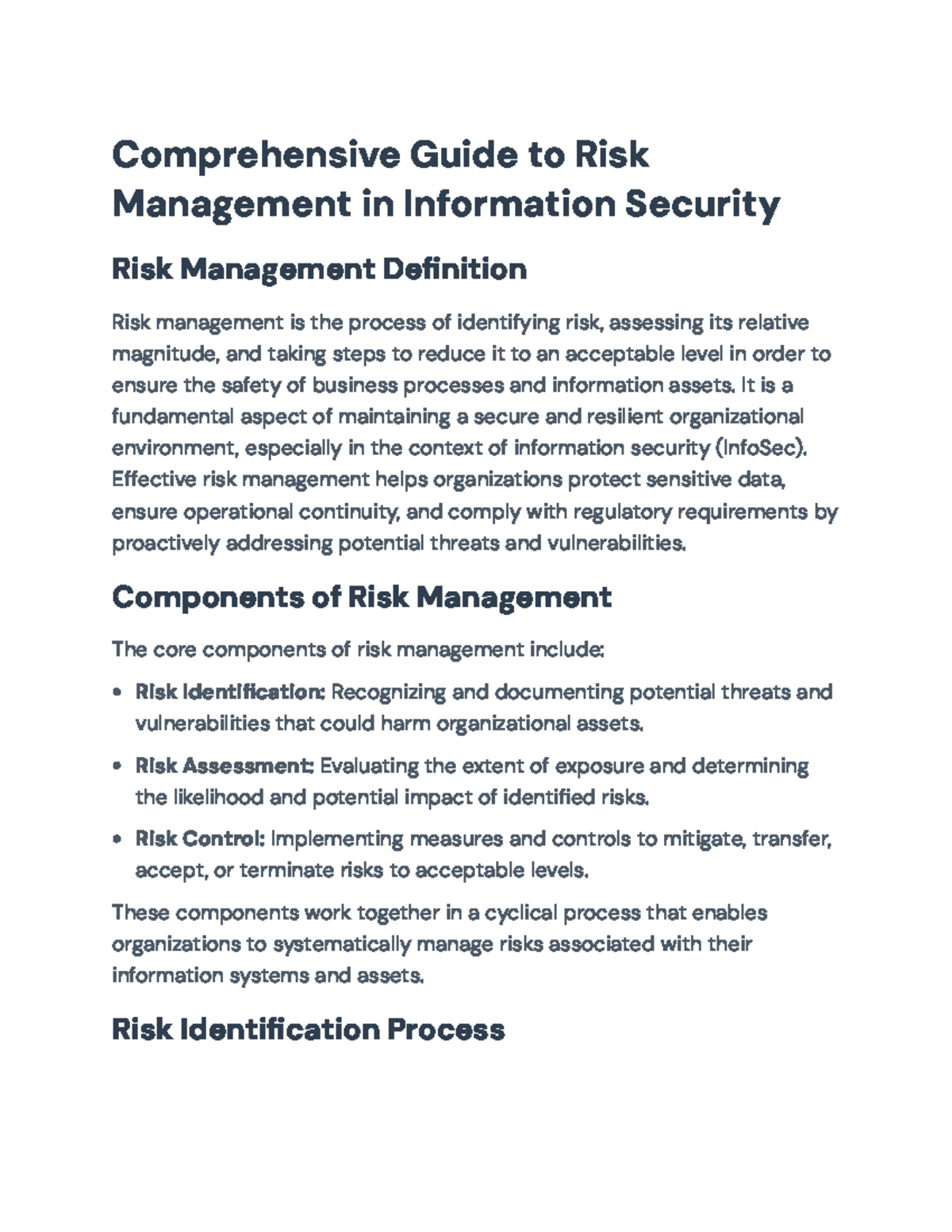 Comprehensive Guide to Risk Management in InfoSec: Strategies ...