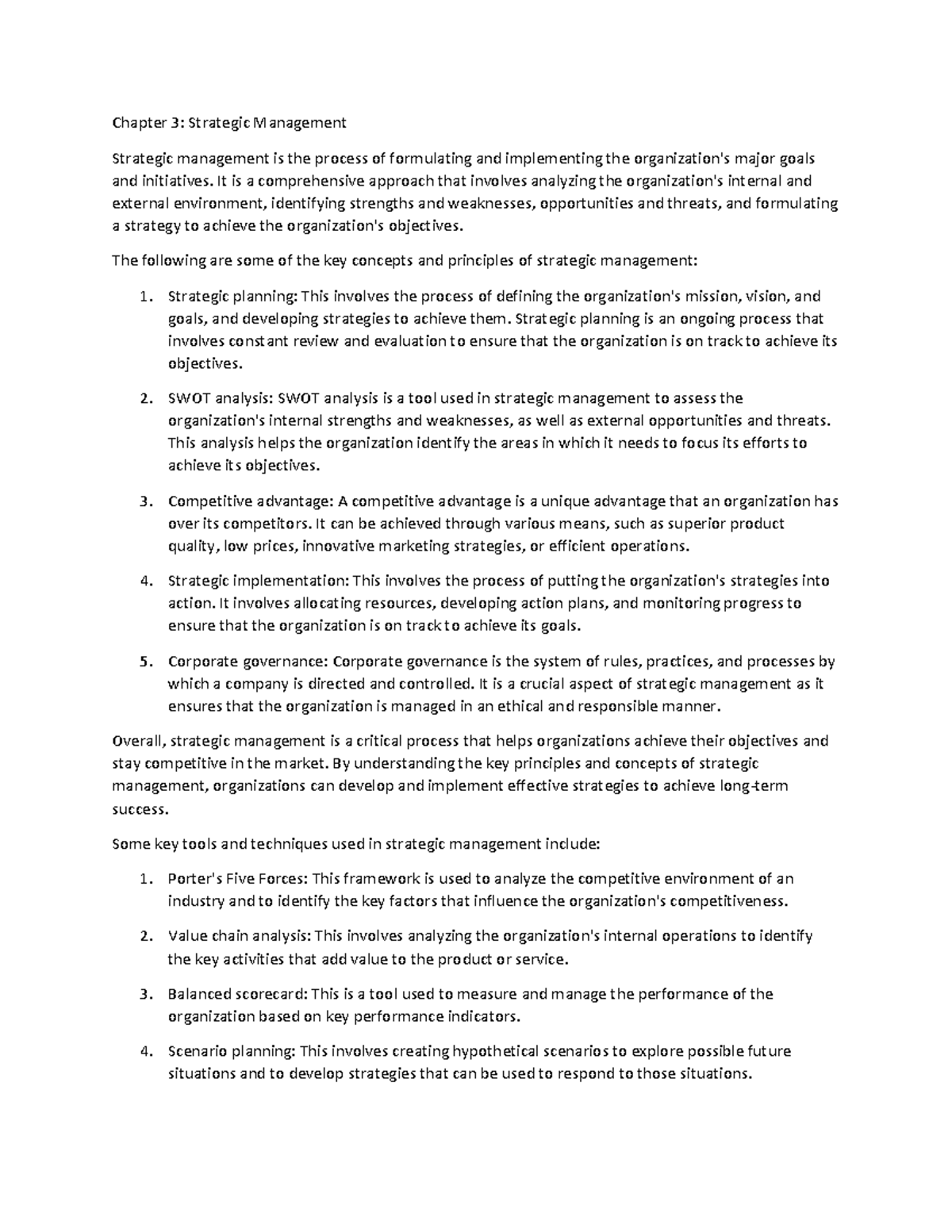 Chapter 3: Key Concepts in Strategic Management and Applications - Studocu