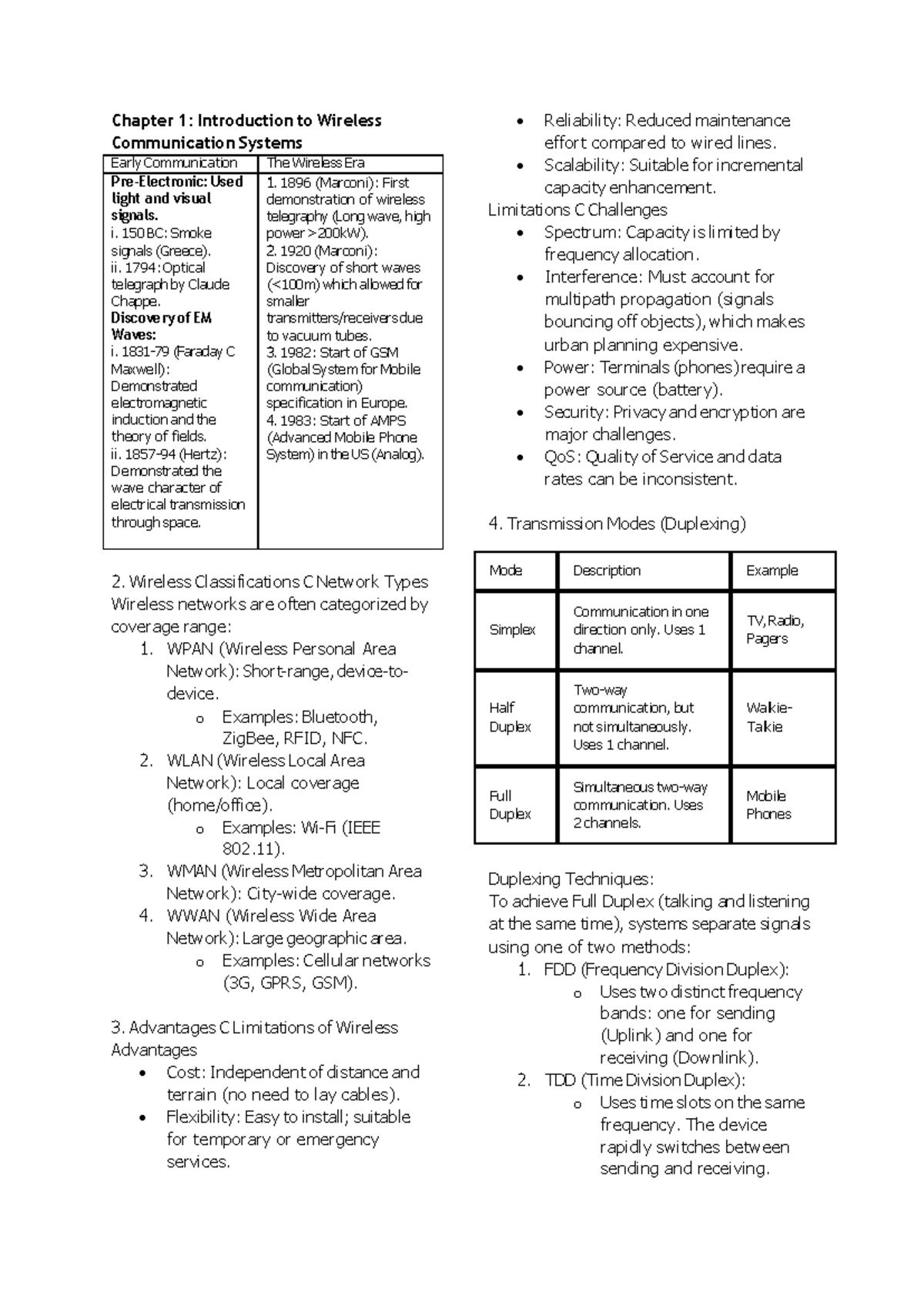 Chapter 1: Intro to Wireless Communication Systems (ECM643) - Studocu