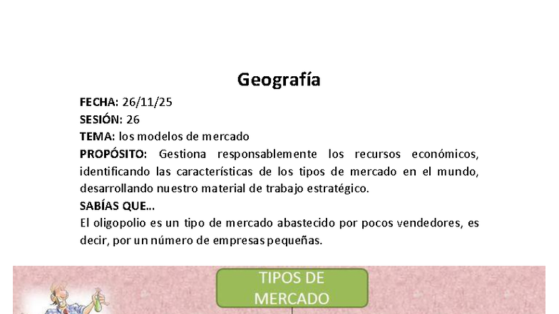 Geografía 3RO C: Modelos de Mercado y Museo en el Aula - Studocu