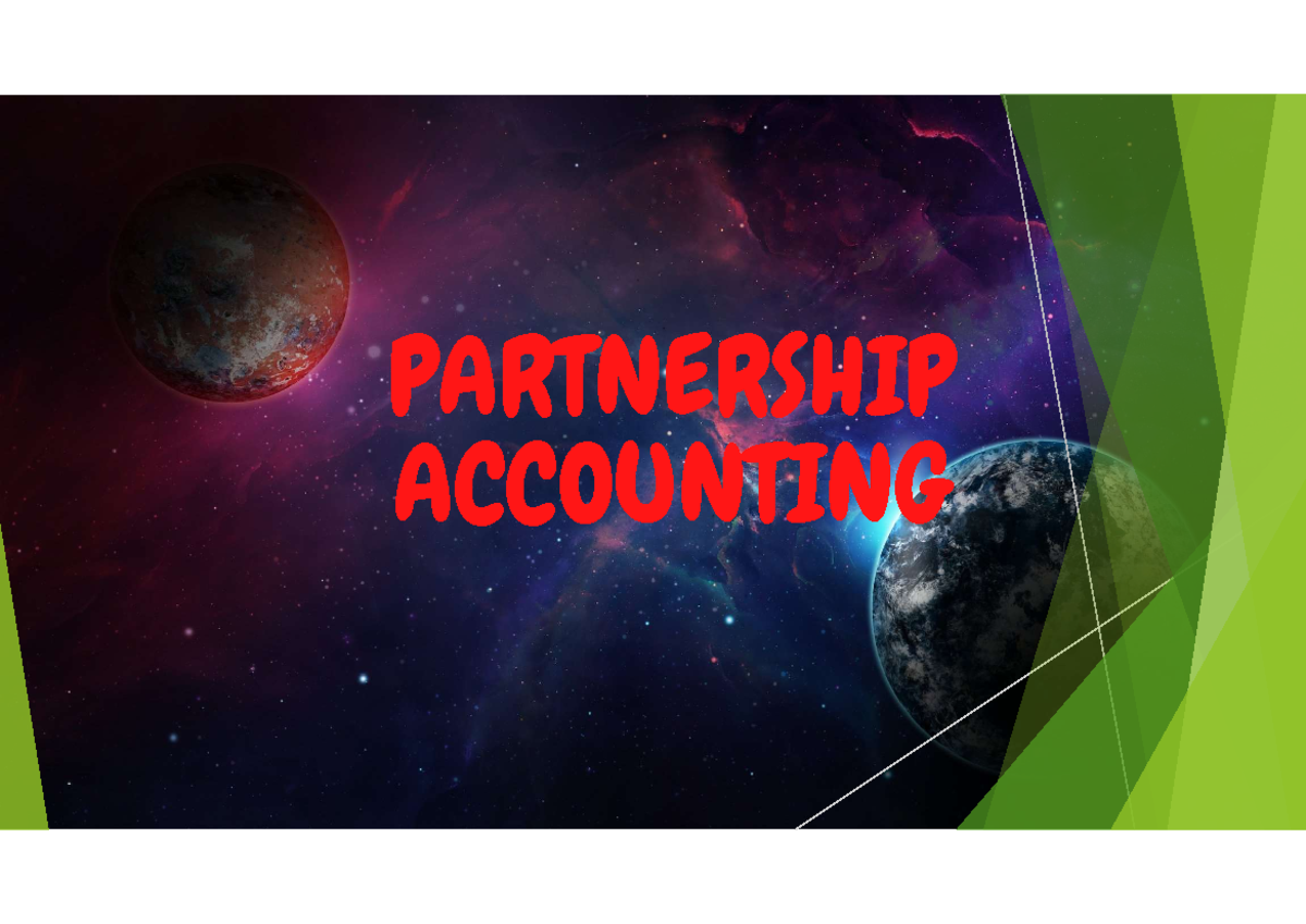 Partnership Accounting I: Formation and Capital Contributions - Studocu