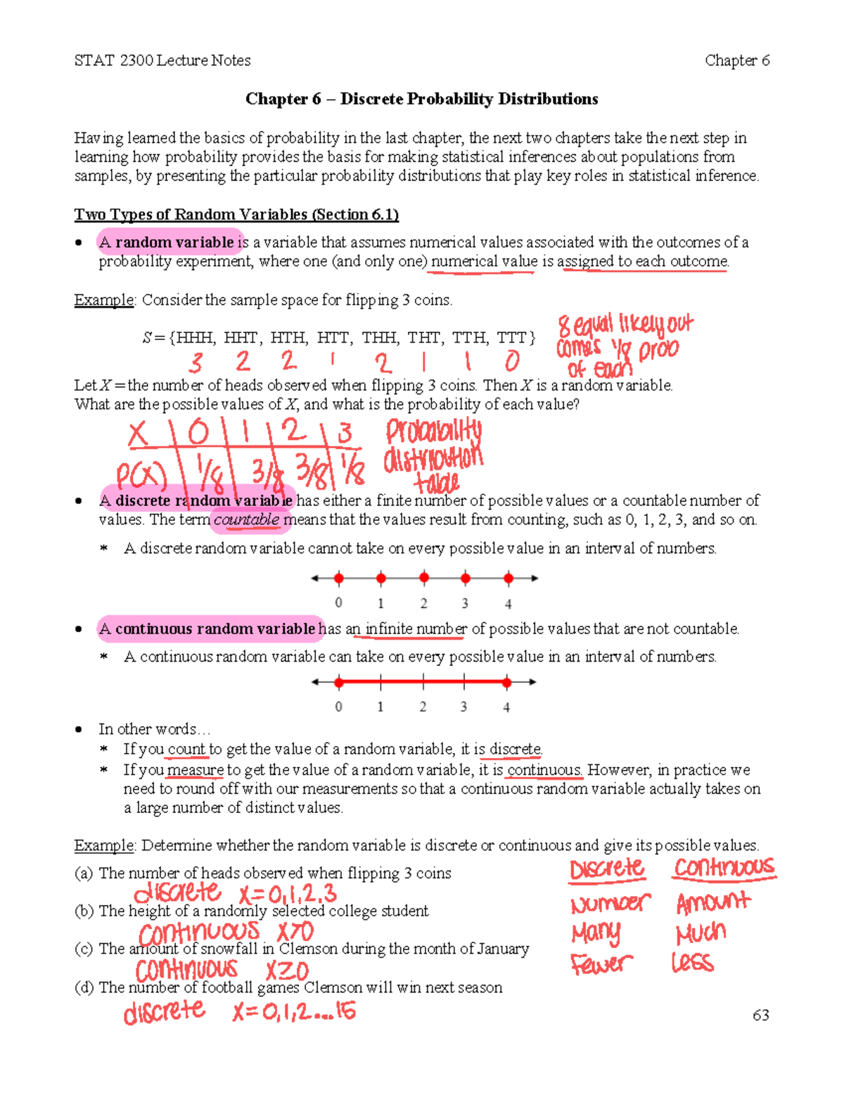 Chapter+6+Notes+S22 - Stat 210 with guy - Chapter 6 – Discrete ...