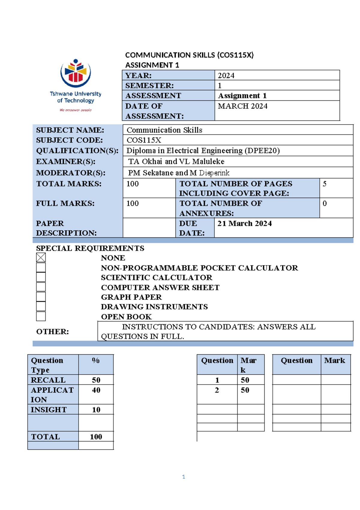 COS115X Assignment edited by mr manthata sir 1 - SUBJECT NAME ...