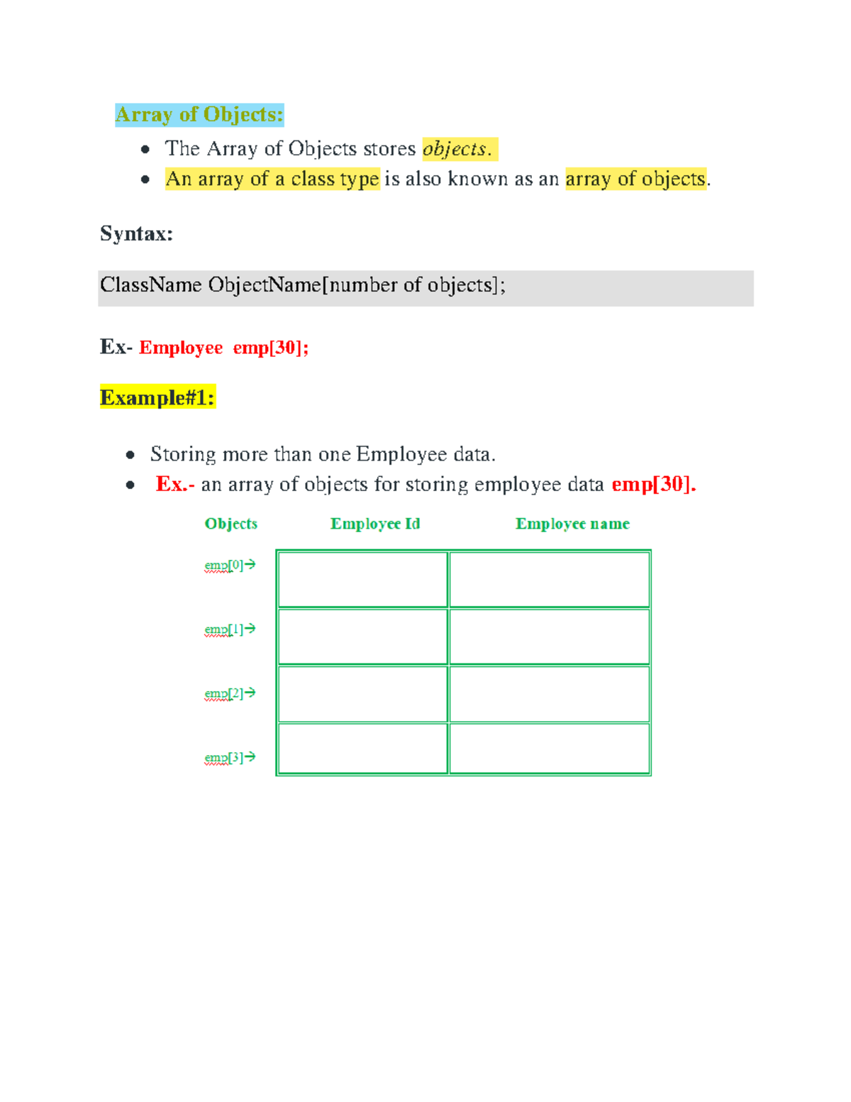 Unit 2 - Student 2 - Array of Objects: The Array of Objects stores ...