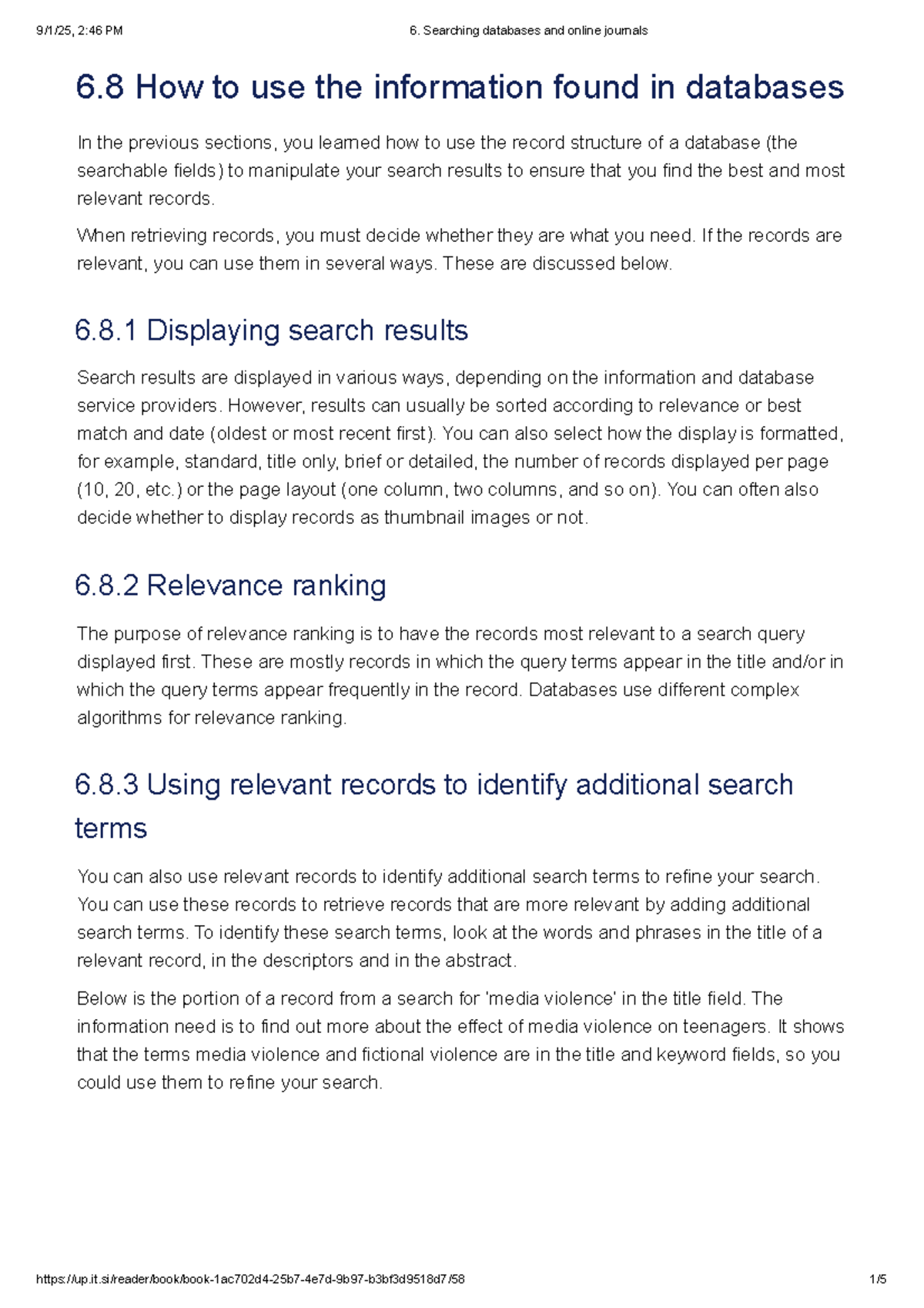 Searching Databases and Online Journals: Effective Research Strategies ...