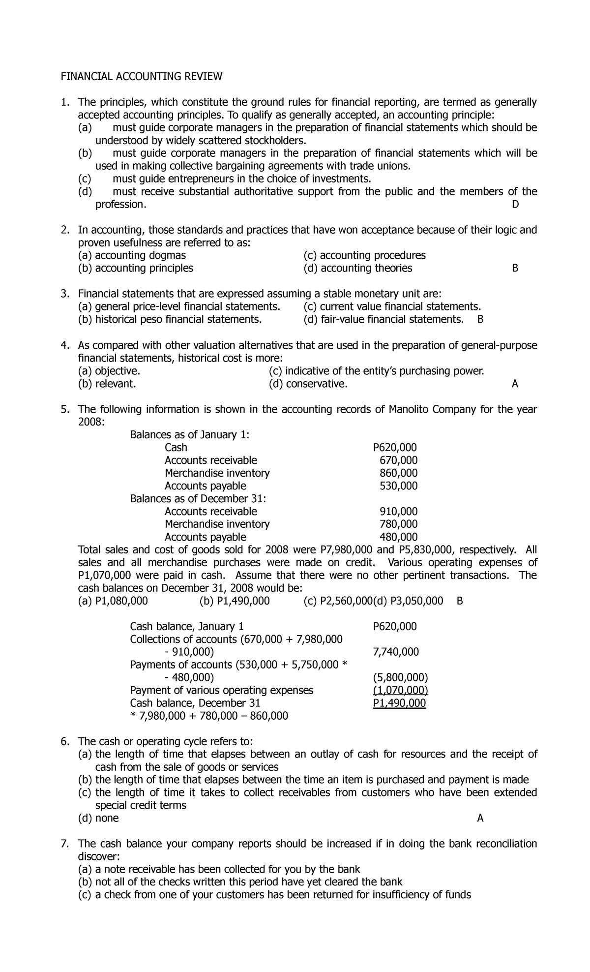 Final Exam Financial Accounting Review (FINA 2018) - Studocu