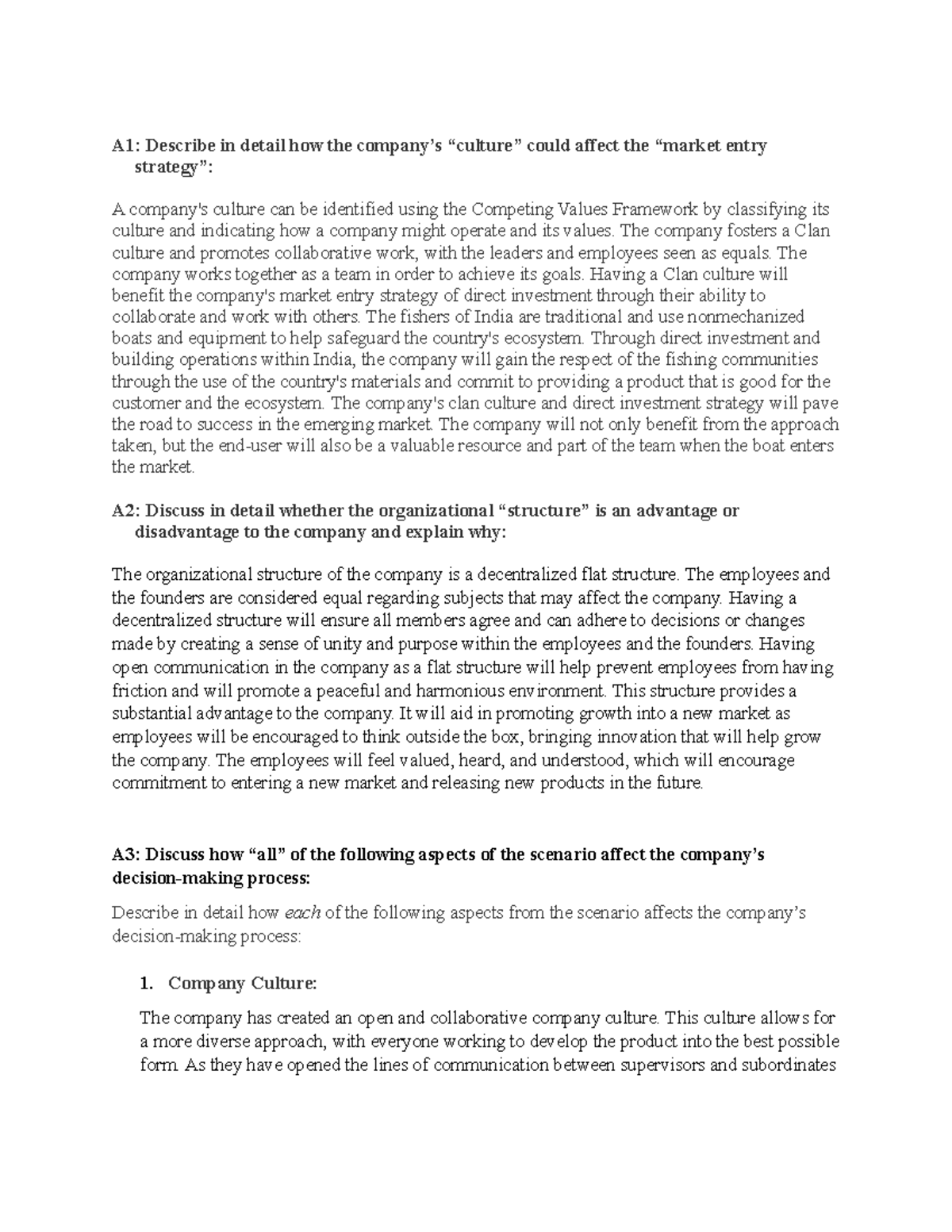 DO81 Task 1 - Analyzing Company Culture & Strategy for Market Entry ...