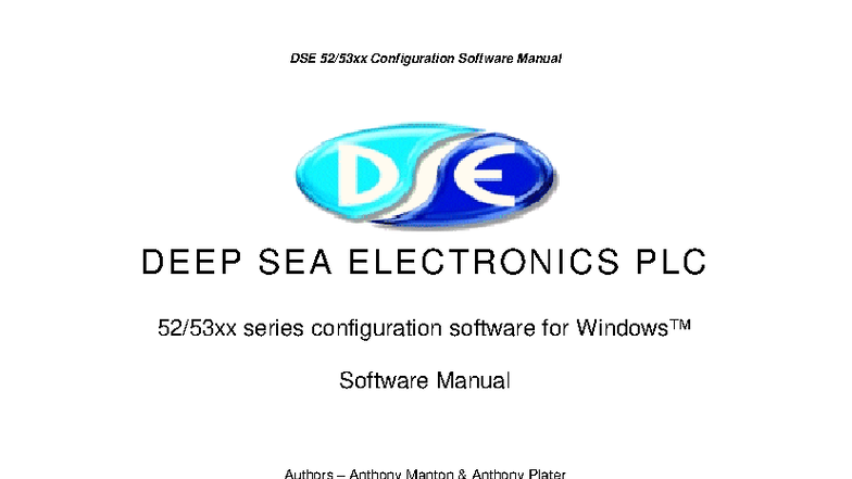 DSE Configuration Software Manual for 52xx & 53xx Modules - Issue 5 ...