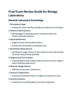 Lab Techniques Review Sheet for Final Exam (Biology 101) - Studocu