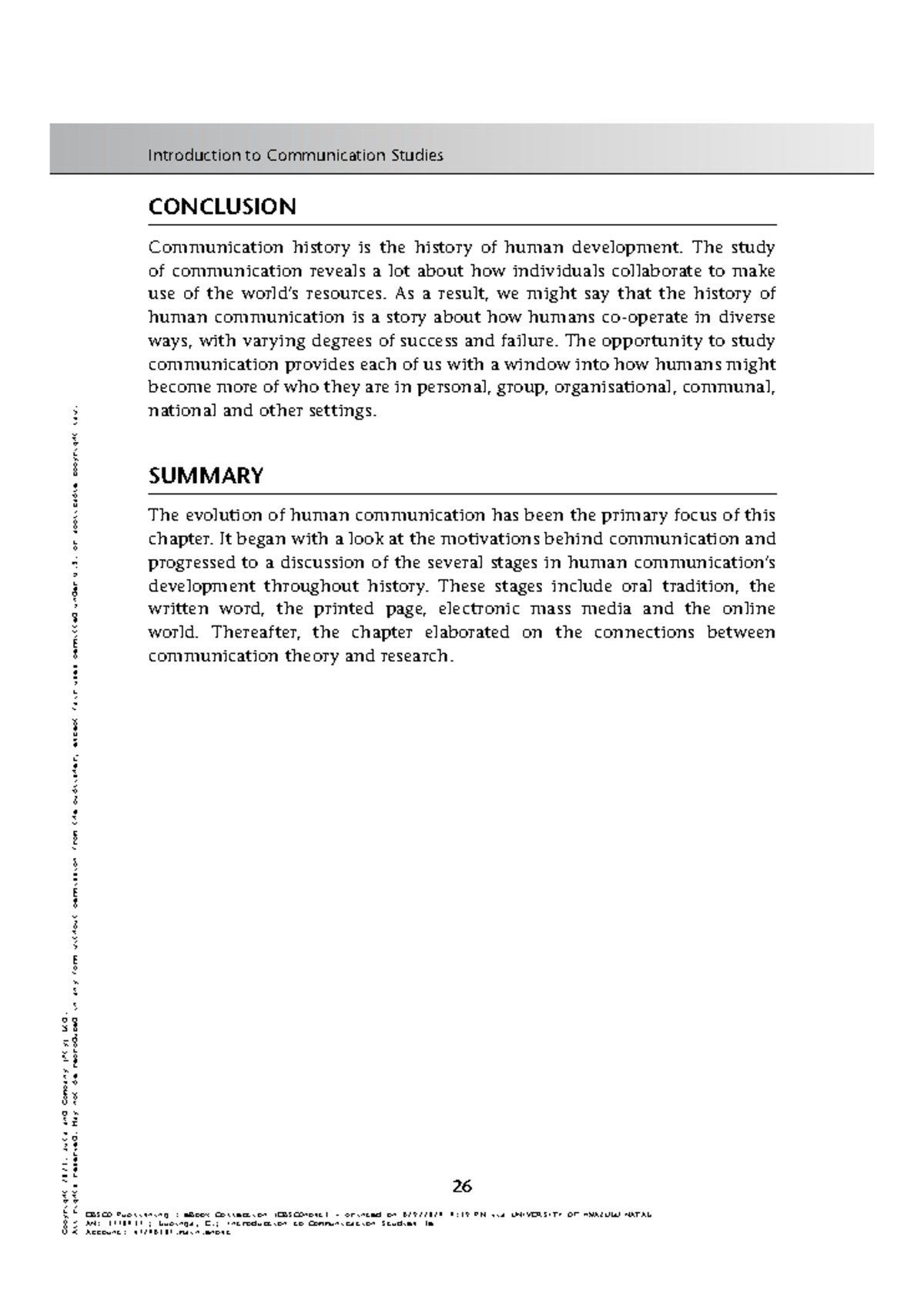 Introduction to Communication Studies: Conclusions & Key Insights - Studocu