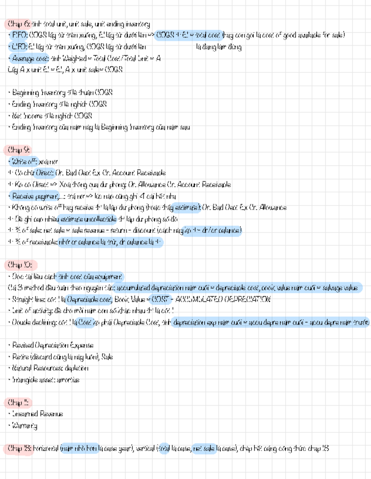 NOTE Final Exam: Inventory Methods and Depreciation Chapters 6-18 - Studocu