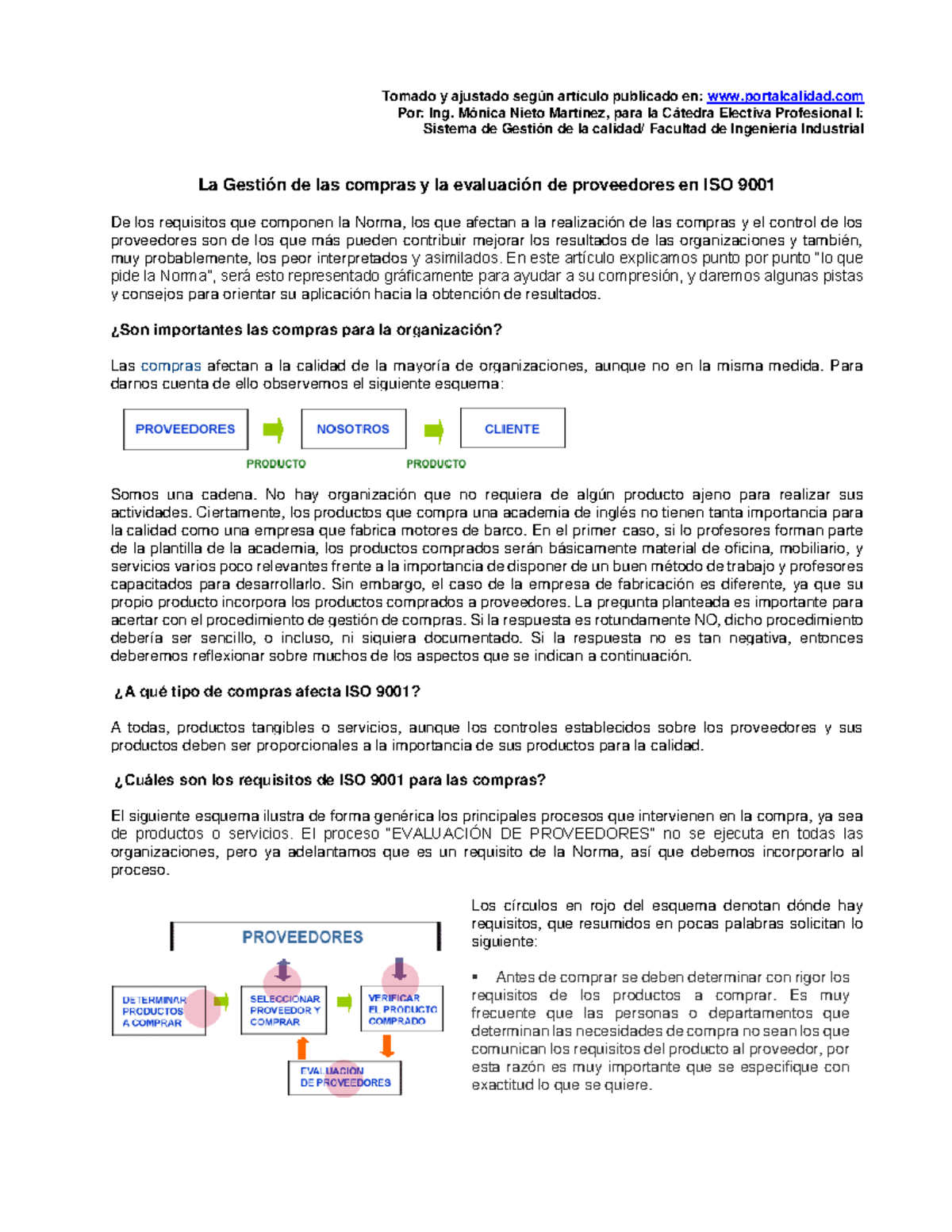 Gestión de Compras y Evaluación de Proveedores en ISO 9001 - Cátedra ...