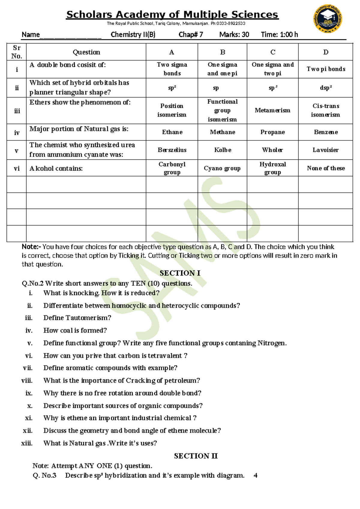 Chem 2 Final Exam Notes: Chemistry II(B) Questions & Answers - Studocu