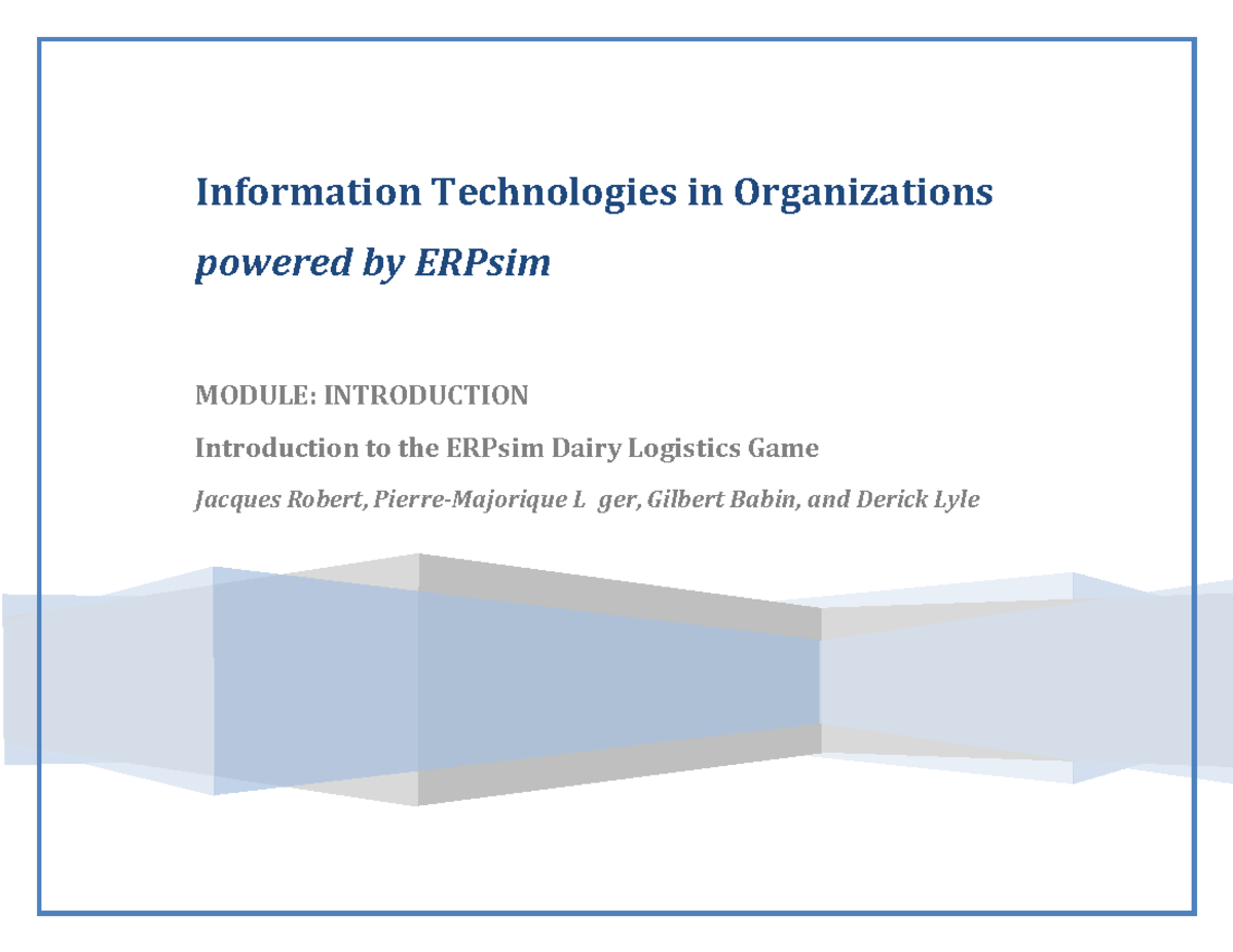 1B.Introduction to ERPsim - Information Technologies in Organizations ...