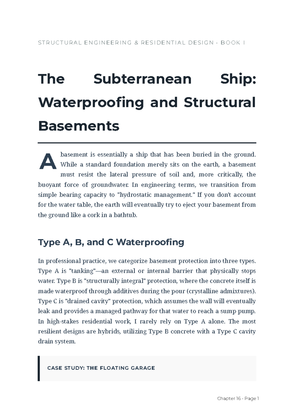 Chapter 16: Structural Basements - Waterproofing Techniques in Design ...