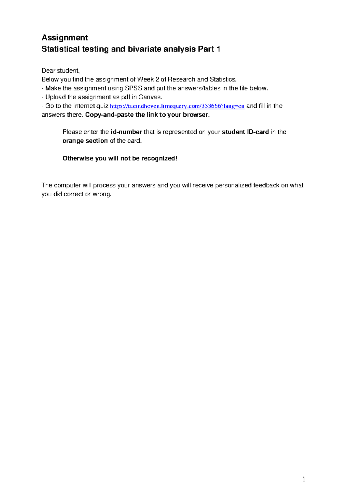 Assignment SPSS - 3 - Statistical Testing & Bivariate Analysis Guide ...