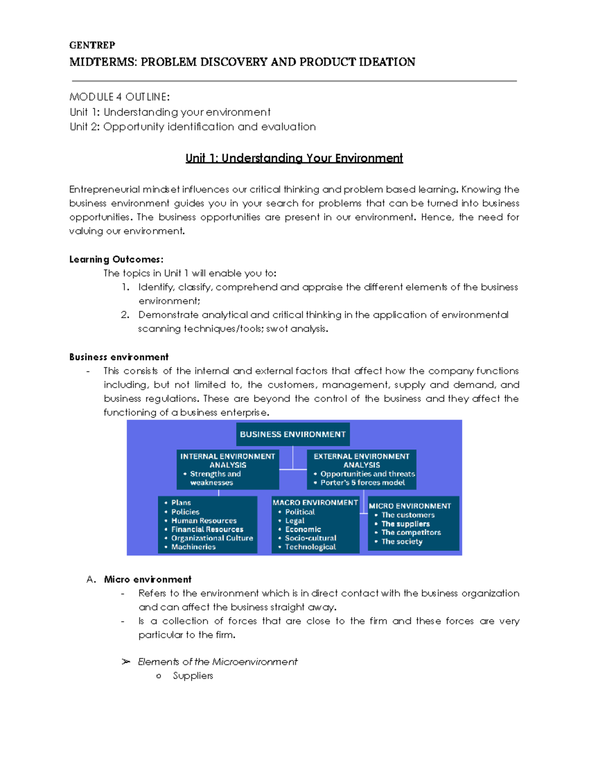 GENTREP MIDTERMS: PROBLEM DISCOVERY & PRODUCT IDEATION MODULE 4 OUTLINE ...